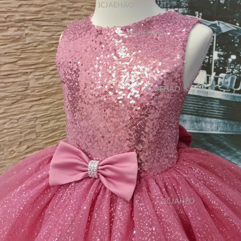 Robe Tutu à Paillettes Scintillantes pour Enfants, Tenue de Cérémonie pour Filles, Robe de Princesse