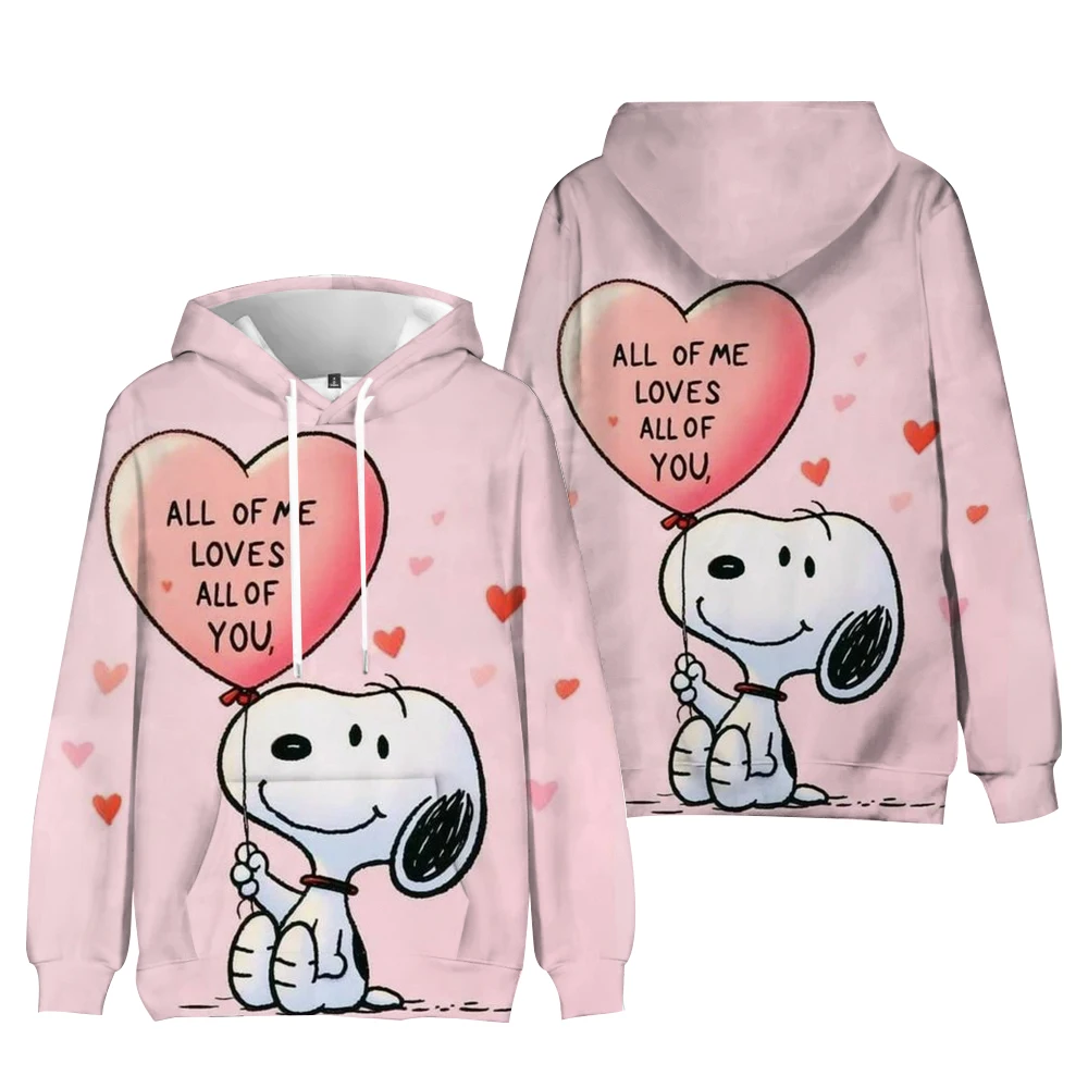 Streetwear Hoodies Snoopy Printed Women Sweatshirt Autumn Winter Long Sleeve Harajuku Pullovers Hooded Sweater sudadera