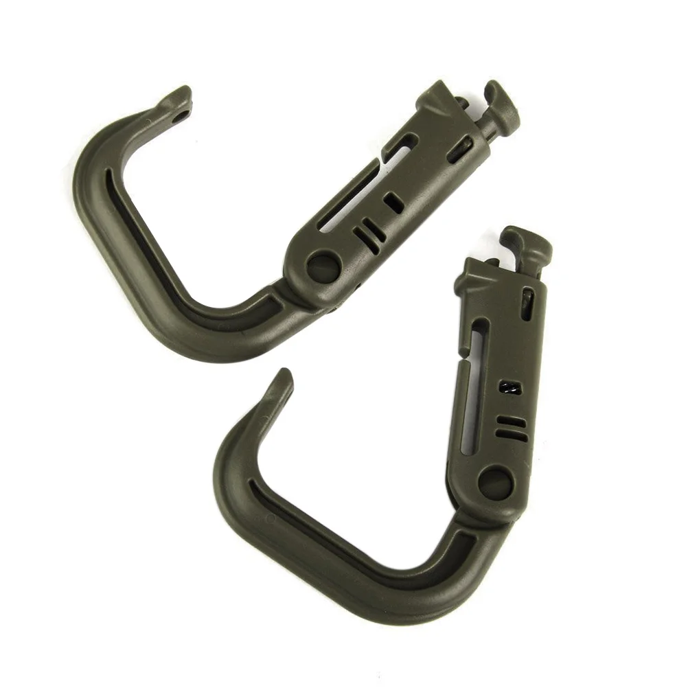 

10pcs D-Ring Locking Buckle Tan High Strength Lightweight For Camping Hiking Tactical Bag Webbing Multipurpose Outdoor Hunting