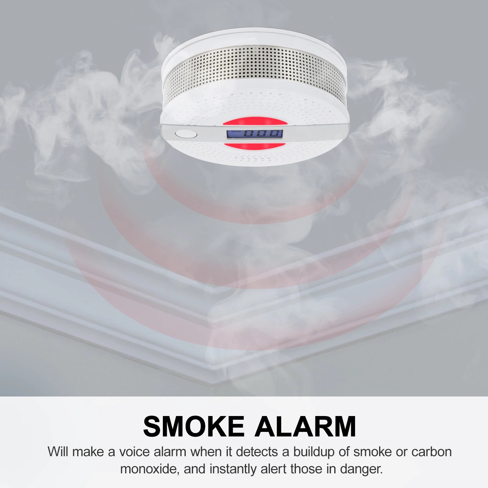 

Smart Carbon Monoxide Home Burning Sensor Fast Compact Design High Decibel Sound