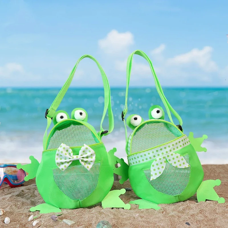 

Новая детская пляжная сумка через плечо с лягушкой, забавная сумка для хранения с героями мультфильмов для девочек