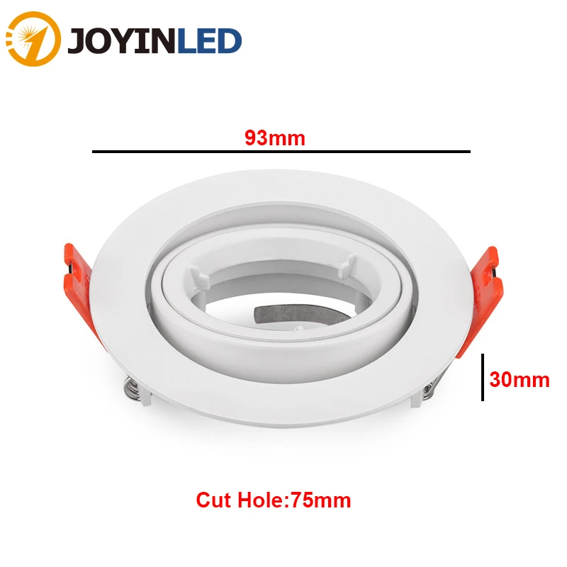 Hot Selling Recessed Adjustable Halogen Light Fixture White Black Color GU10 Led Spotlight Frame Round Housing For GU10 MR16