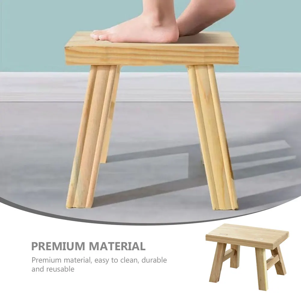 

Wooden Stool for Kids Adults Step Foot Stool Child Toddler Training Seat Bathroom Bedroom Use Gift Idea