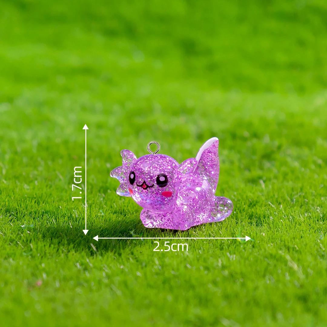 10Pcs Cute Sparkling Hexagon Dragon Resin Charms Salamander Animals Pendants DIY Jewelry Keychain Earrings Making Findings