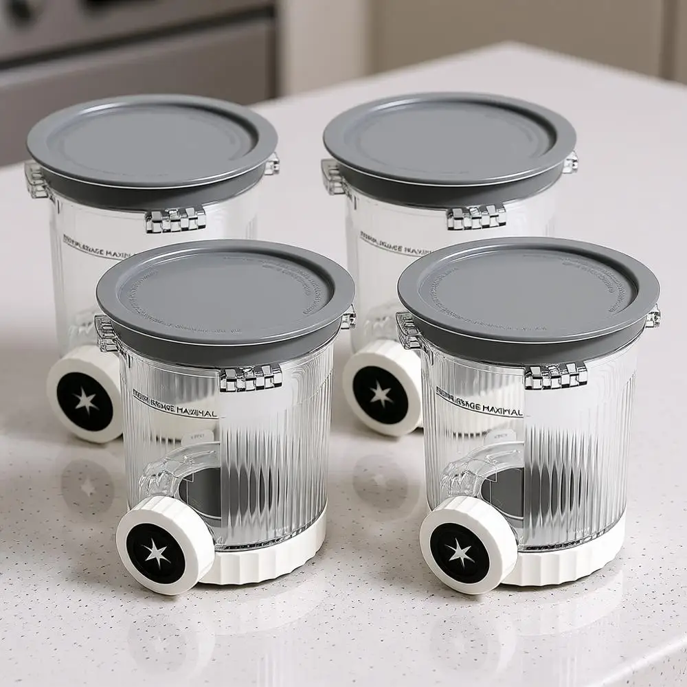 

4 Pack Ice Cream Makers Pints and Lids, Compatible with Ice Cream Maker Series & Serve Makers, Dishwasher Safe