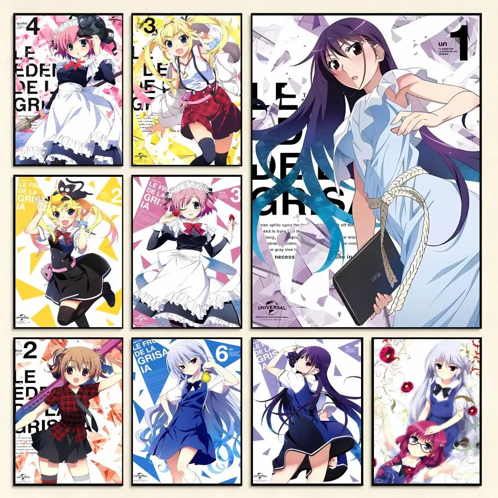 Anime G-Grisaia No Kajitsu Poster Digital Solvent Print Waterproof PP Fade-Resistant Wall Art Room Decor Gift