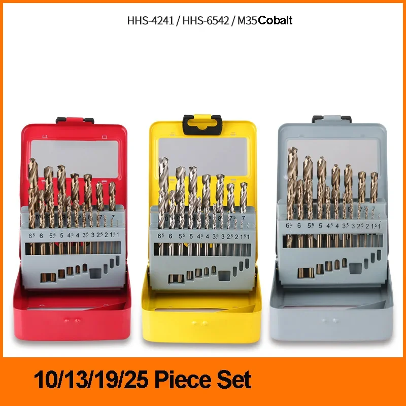 

Twist Drill Bit Set Drilling Iron Stainless Steel Special Metal Alloy Super Hard Straight Shank M35 Cobalt Twist