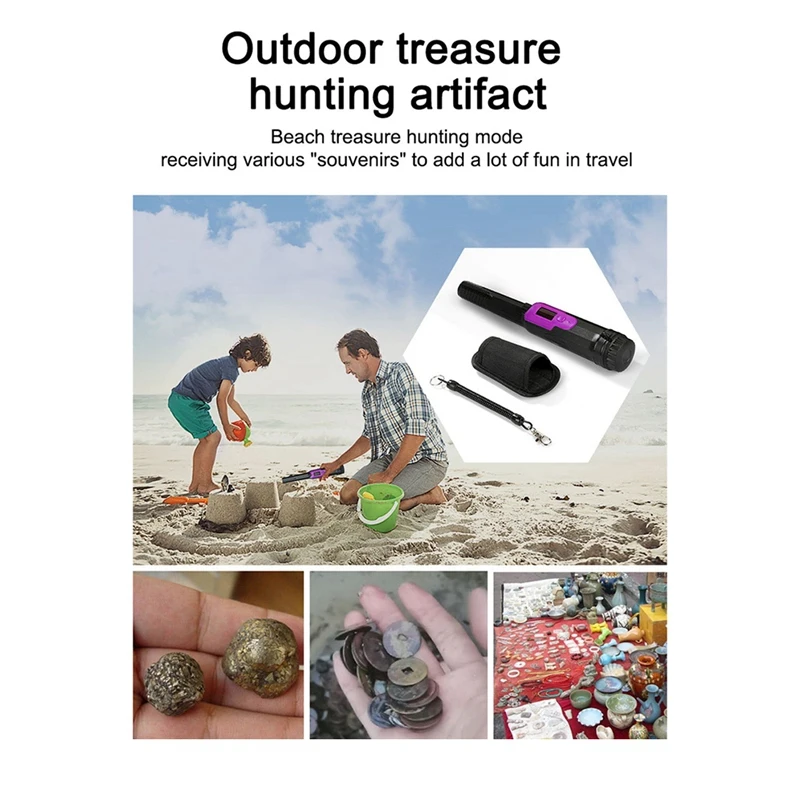 LED Display Metal Detector Pinpointer Handheld Pin Pointer IP68 Full-Waterproof Treasure Hunting Tool For Kids Adults