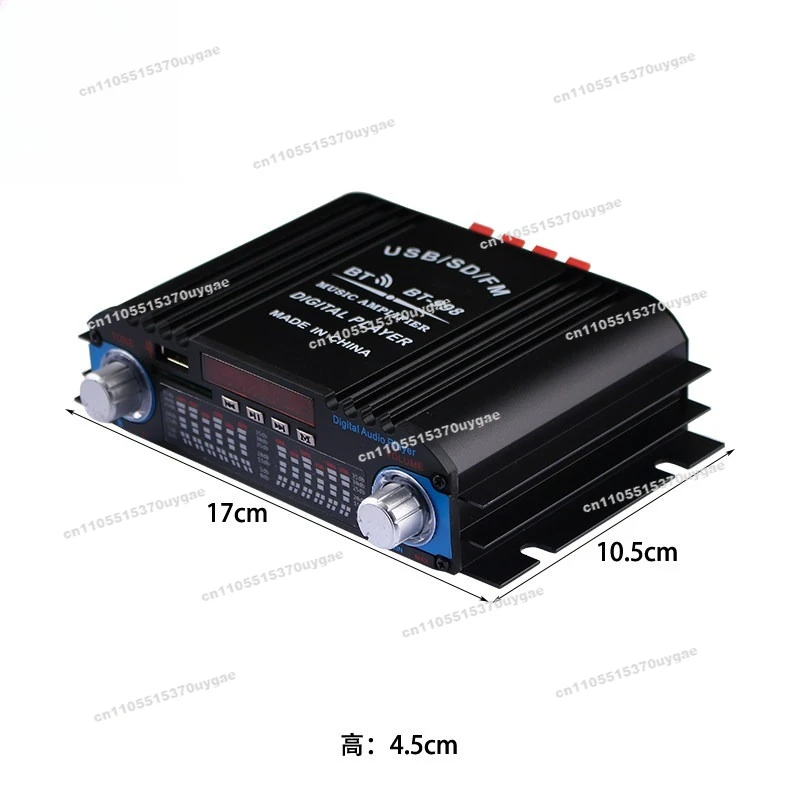 Power Amplifier High Power Home Bluetooth Car Stereo Digital Speaker Fever New 4 Channels 12V