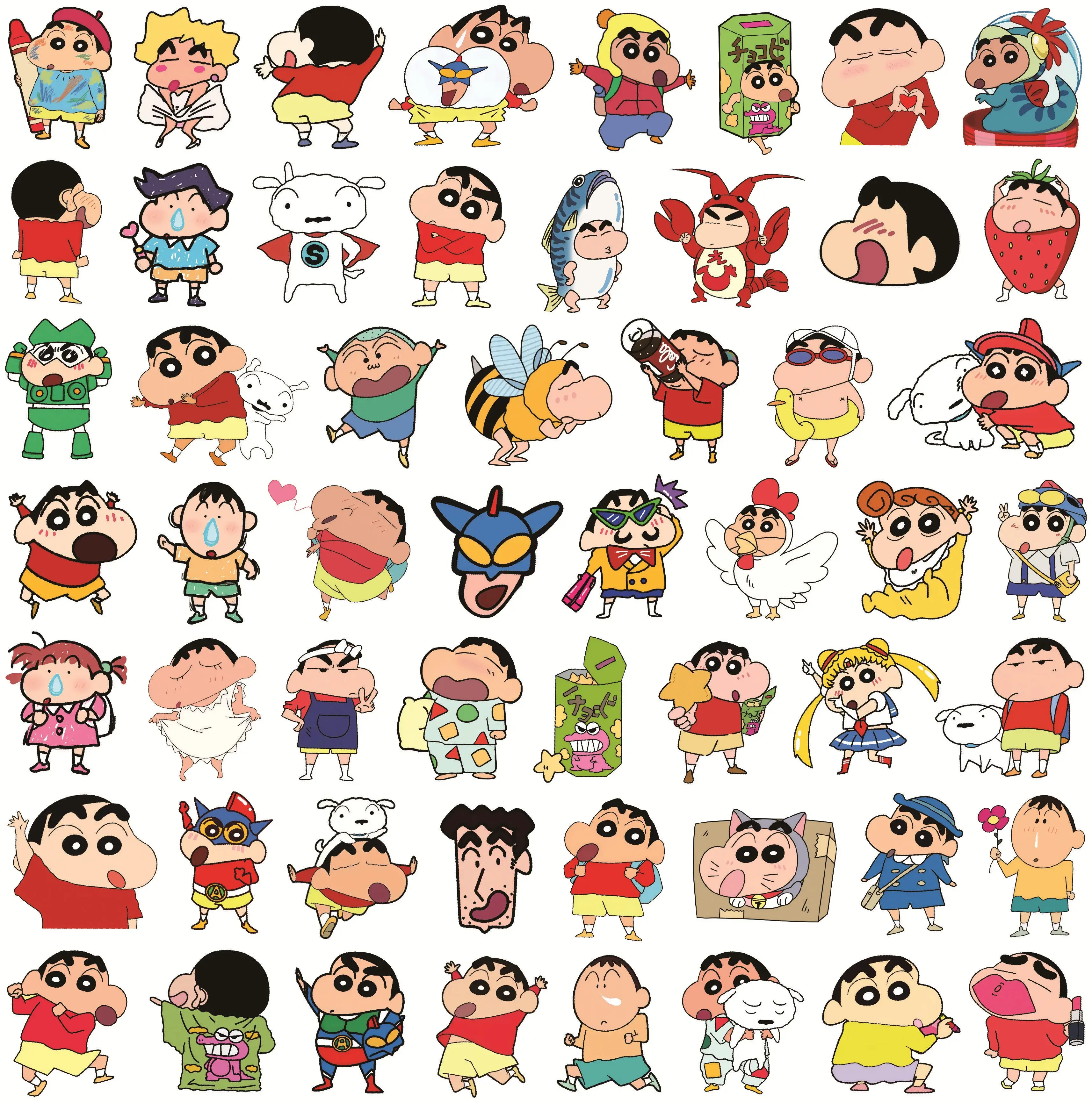 100 Stück Cartoon Anime Crayon Shin Chan Aufkleber Kinderspielzeug für Auto Laptop Handy Schreibwaren Deko Aufkleber Wasserfeste Niedliche Sticker – Detail 4