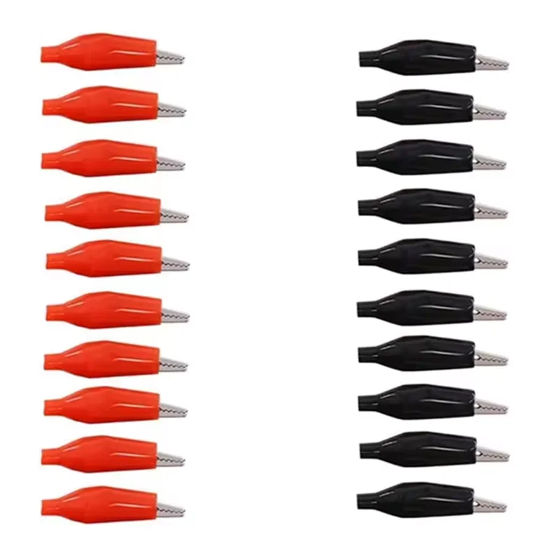 10pcs Insulated Crocodile Clips Electrical Battery Connectors 28mm Alligator Test Clips For Stereo Application Power Terminal