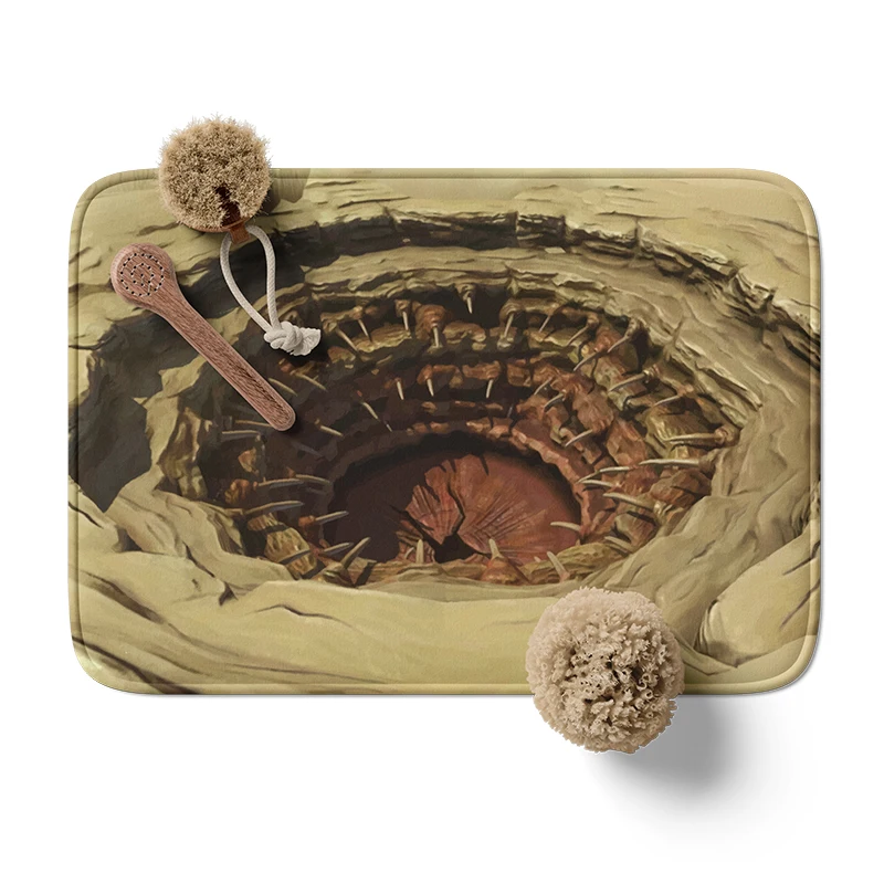 Aertemisi The Sarlacc Pit Halloween Decoration Bath Mat with Non Slip Base Absorbent Super Cozy Flannel Floor Rug Carpet