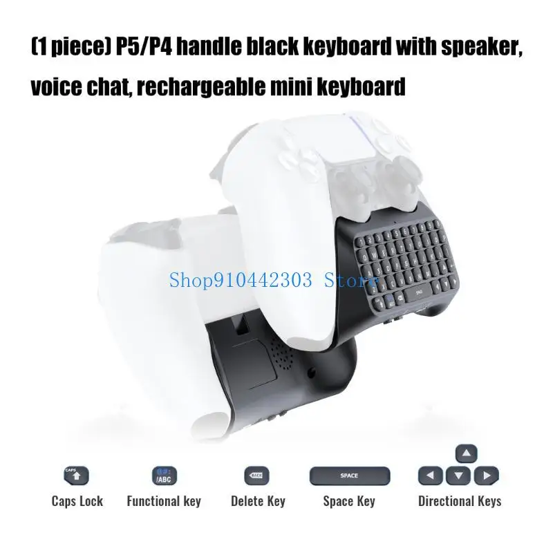 652F Rechargeable Wireless Controller Keyboard Featuring Built in Speaker for Voice Communication Ergonomic ABS Construction