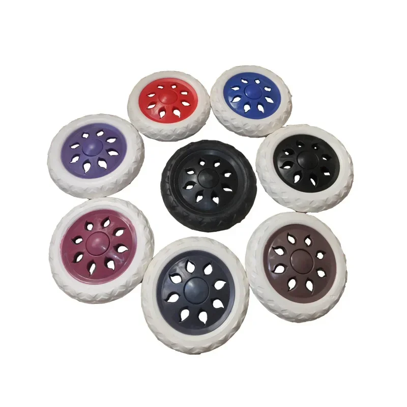 Uxcell New Hot 2Pcs Shopping Cart Wheels 5 Inch Dia Travelling Trolley Caster Replacement Rubber Foaming
