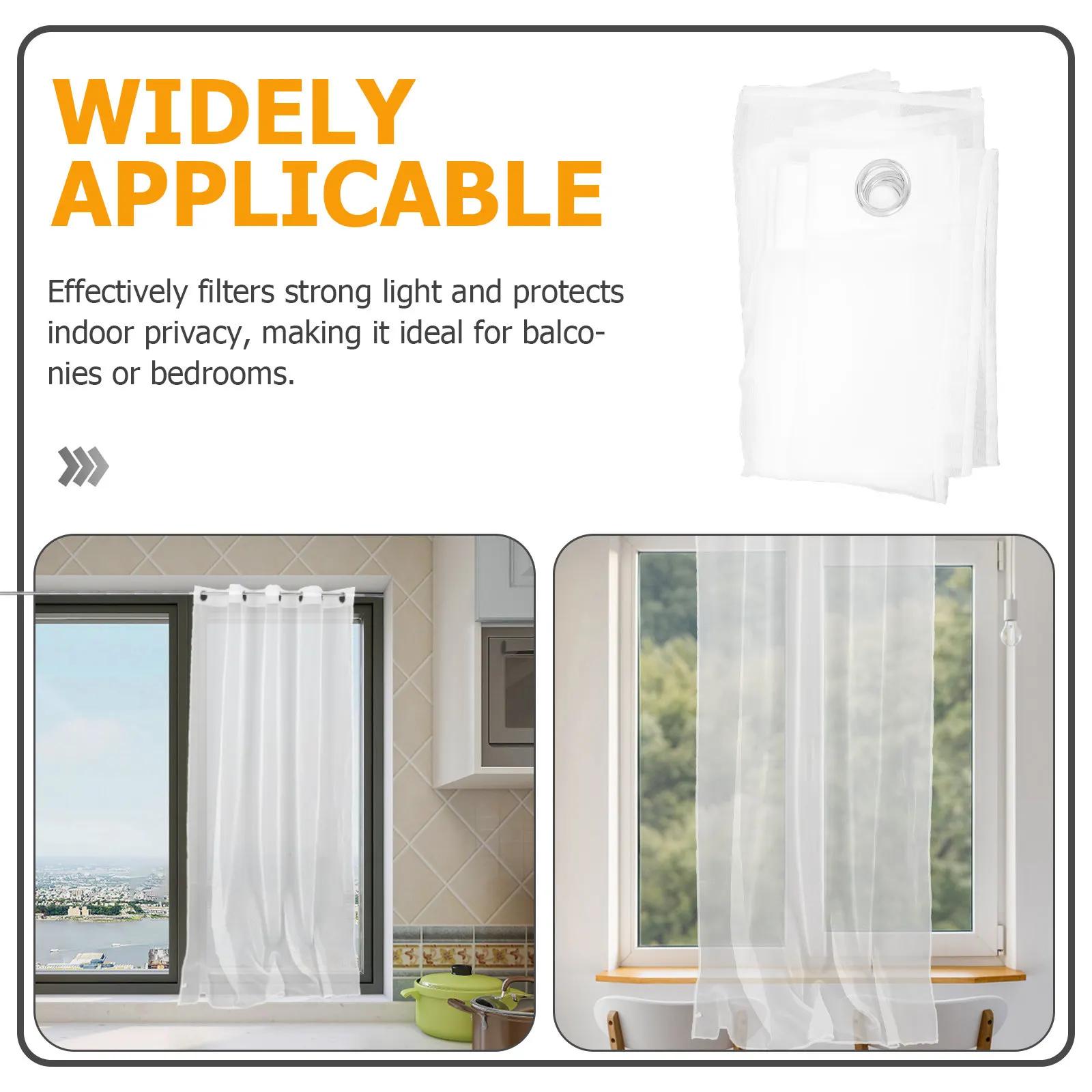 Sheer Polyester Curtains Balcony Bedroom Semi Blackout Light Filtering Privacy Translucent Drapes Smooth Wrinkle Resistant