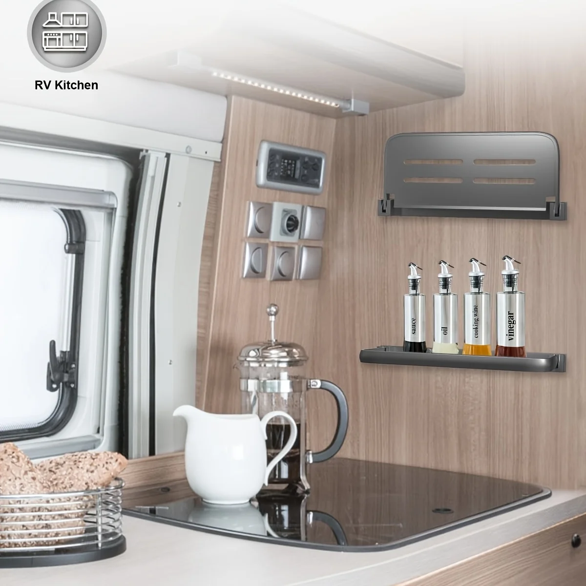 RV قطرة أسفل الألومنيوم رفوف قابلة للطي قابل للتعديل الحائط صينية لتخزين الحائط المعسكر قافلة فان بالوعة لتوفير مساحة