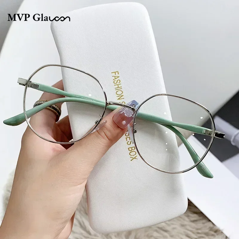 2023 Glasses Ins Metal Round Decor Round Glasses Women Anti Blue Light Computer Glasses Black Metal Spectacle Frame 0 Diopter