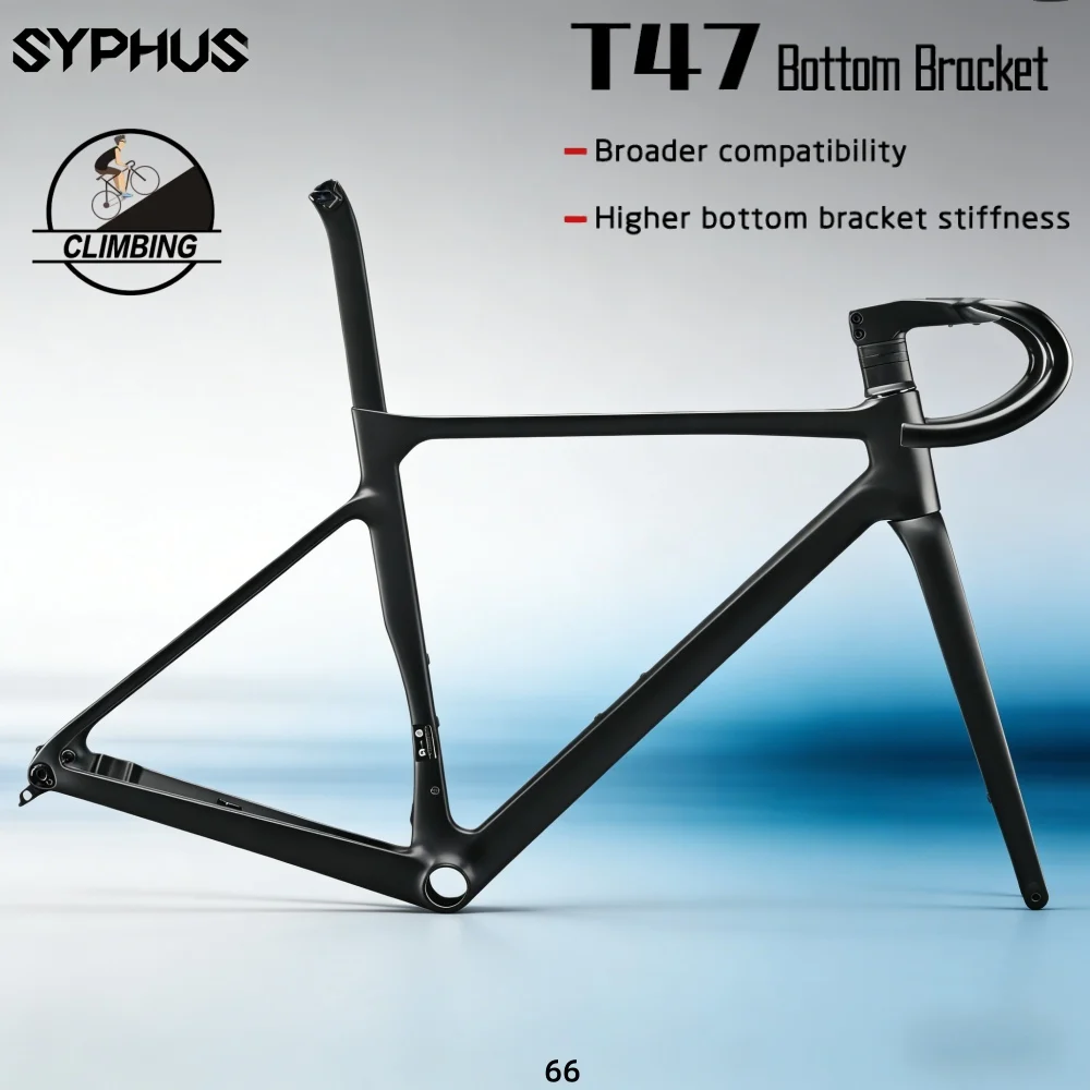 

Syphus Carbon Road Bike Frame 700*38C Road Bike T47 Bicycle Frame Disc Brake Road Bike Frameset