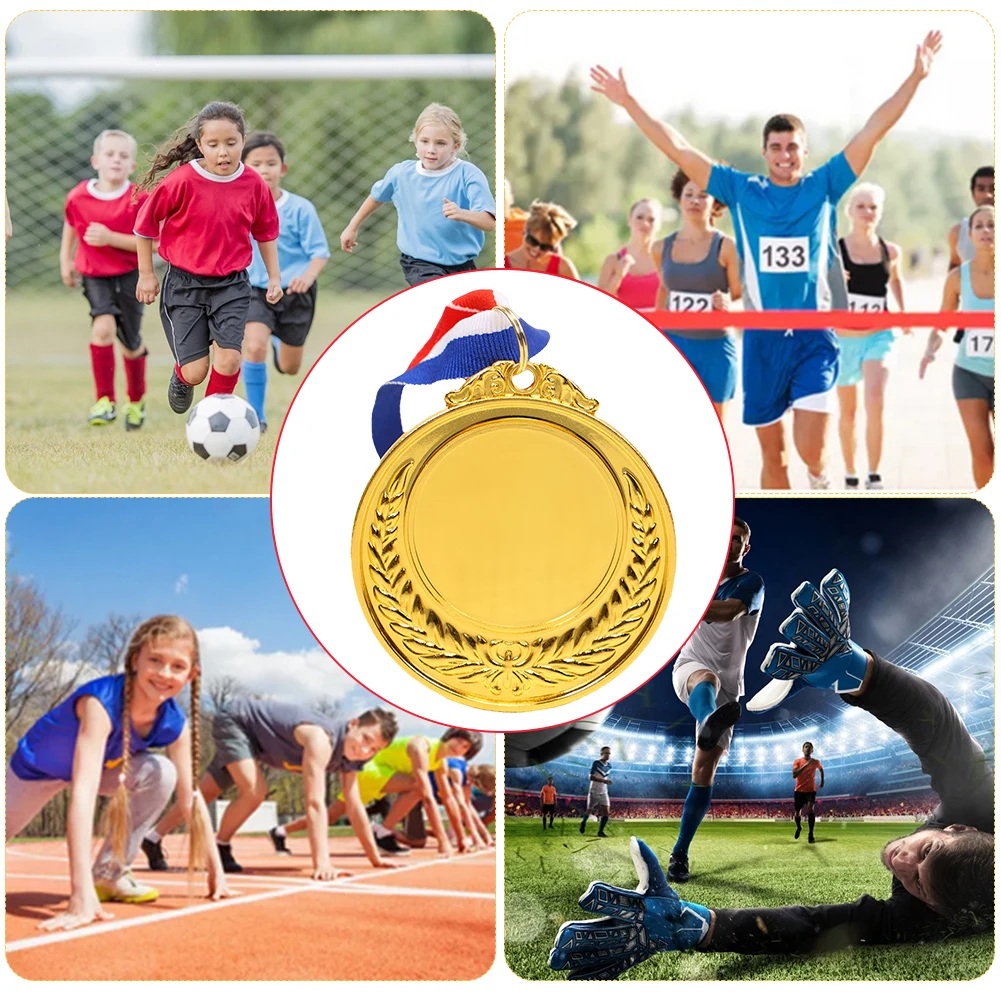 5.2cm Gold/Silver/Bronze Medal Class Rewards with Neck Ribbon Competition Awards Metal Winner Medals for Competitions Party Race