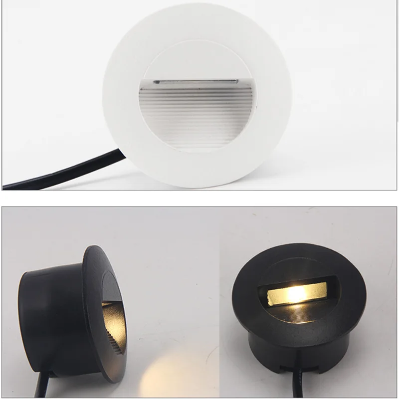 Round LED Stair Light 3W 5W Recessed LED Step Lamp Pathway Wall Corner Lamps AC85-265V Wall Light DC12V Outdoor Waterproof IP65