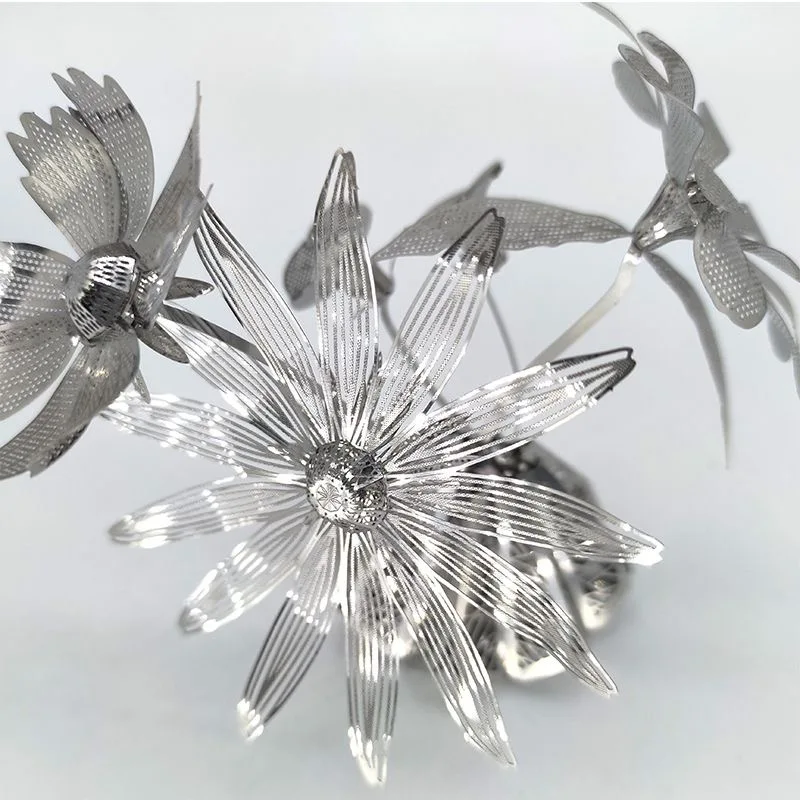 การจัดดอกไม้ 3D โลหะปริศนาชุด DIY เลเซอร์ตัดปริศนาจิ๊กซอว์ของเล่นสําหรับเด็ก