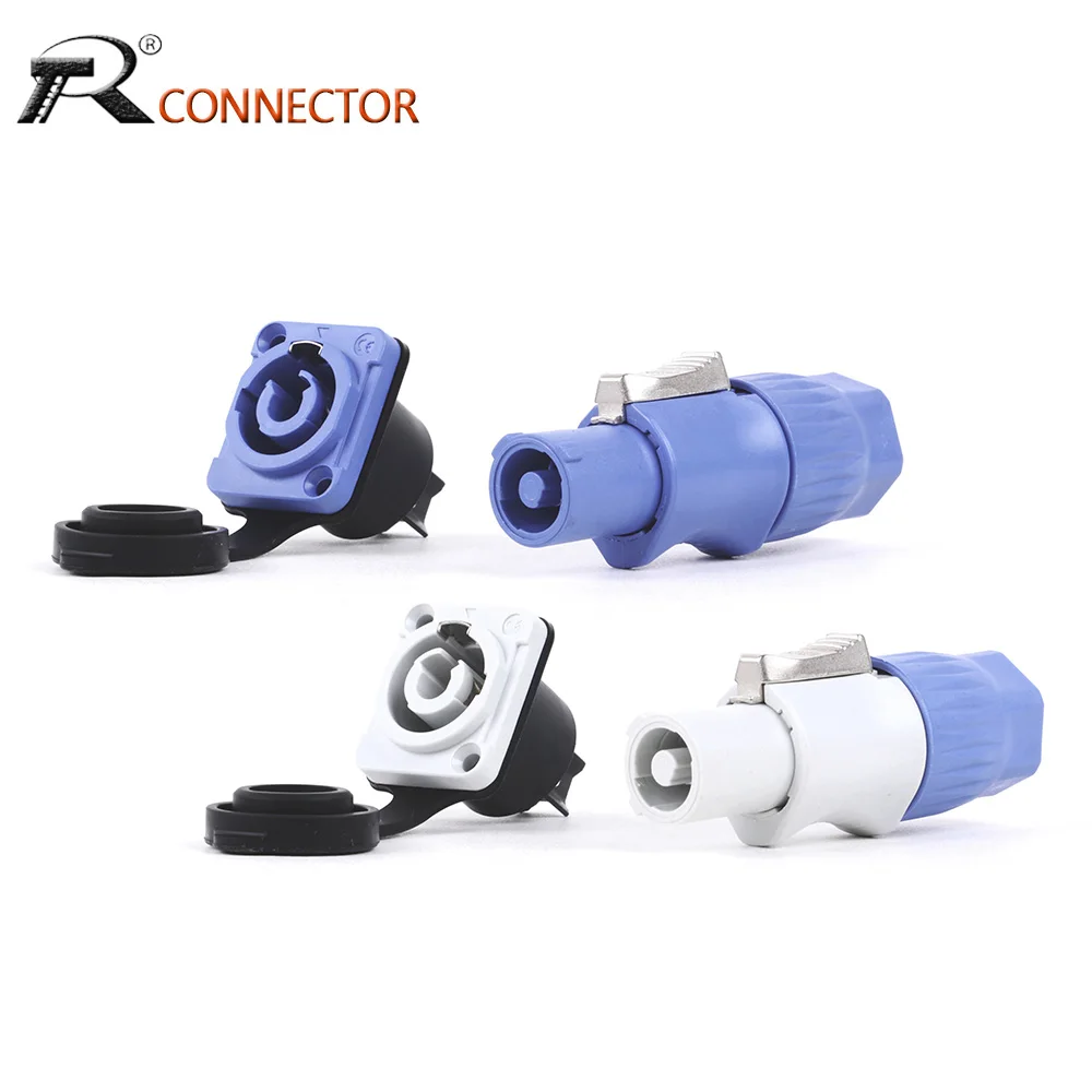 In/Out Waterproof 20A PowerCON Power Panel Mount Adapter True Locking Cable Connector IP65 Aviation flame retardant connector