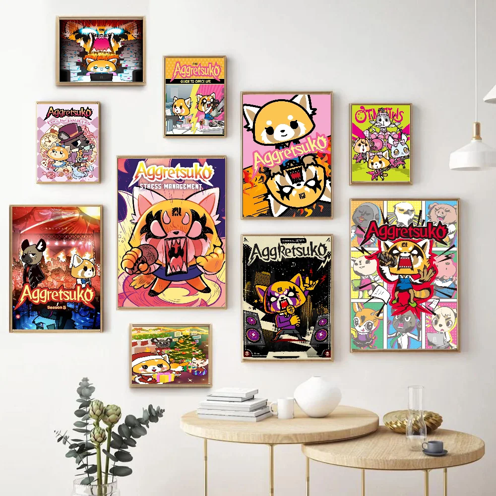 

Cartoon Cute A-Aggretsukos Classic Anime Poster Waterproof Paper Sticker Coffee House Bar Room Wall Decor