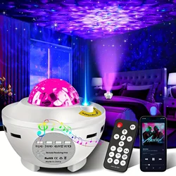 Starry Projector Galaxy Night Light with Ocean Wave Music Speaker Sky Light Projector for Bedroom Decoration Birthday Gift Party