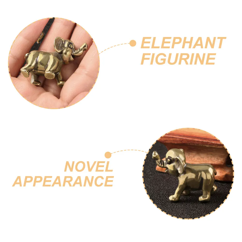 

Brass Elephant Ornaments Mini Figurines Durable Desk Decor Living Room Tearoom Shop Abstract Shape Safe Use