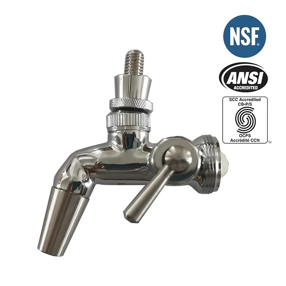 kegLand G2NUKATAP Stainless Steel  Flow Control Adjustable Tap Brewing Beer Faucet - Forward Sealing (Free Plastic Handle)