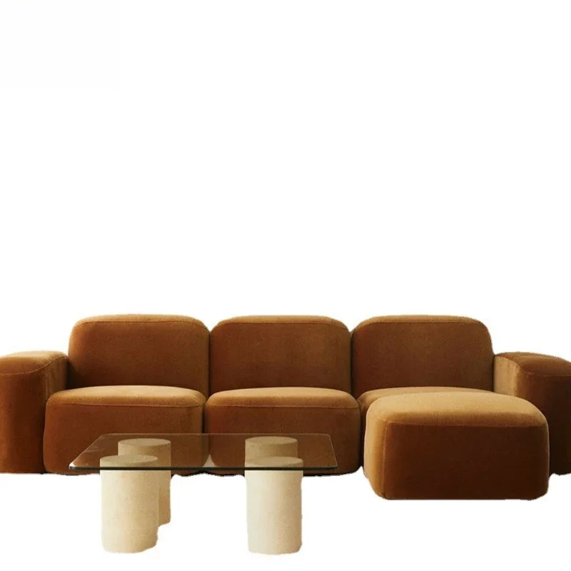 Nordic modern minimalist size apartment living room Internet celebrity tofu block module bread two-bit combination fabric sand