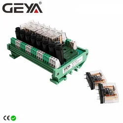 Geya-リレーモジュールngg2r,8チャンネルリレーモジュール,plcコントローラー用spdt,ヒューズ保護付き12vdc 24vdc,8a