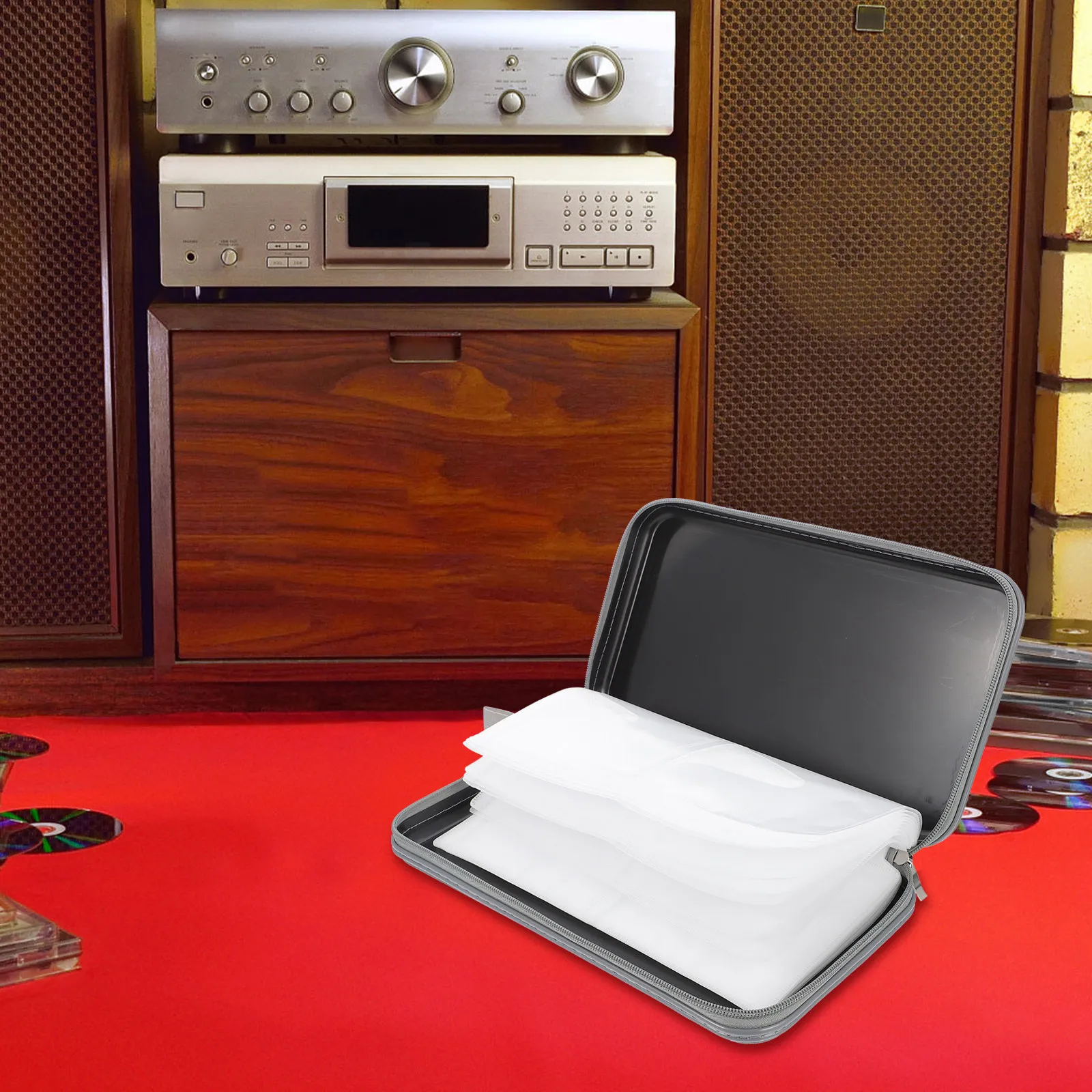 Stylish Portable Cd Case Holder Bag for Cd Collectors Musicians Gamers 80 Disc Capacity Scratch Resistant Dust Isolating Travel