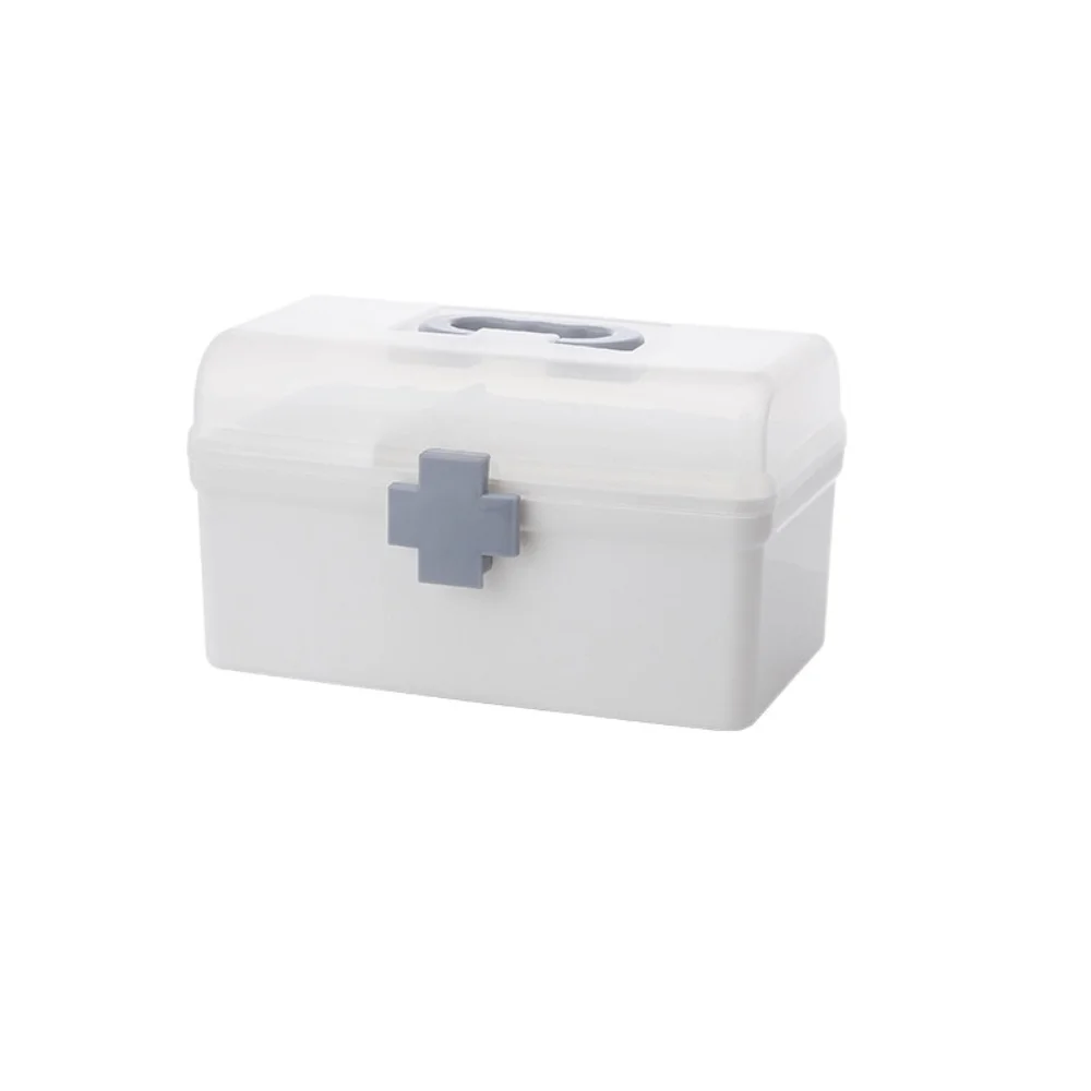 Multi-layer Large Pill Box Large Capacity Waterproof Medicine Storage Box White Dust Prevention Medicine Cabinet Household