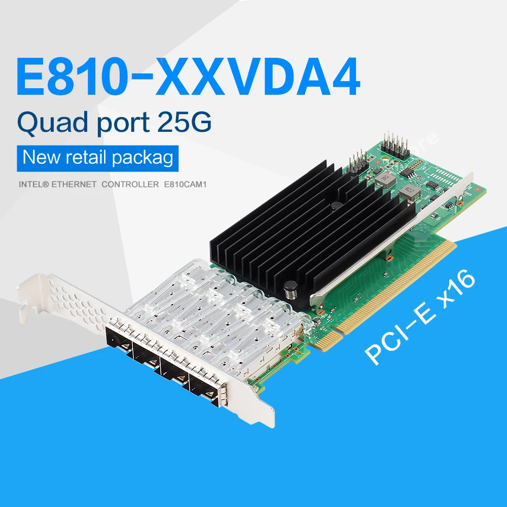 

Сетевой адаптер Ethernet E810, 25 гигабитных четырехъядерных портов Sfp28, сетевая карта Pcie 4.0 E810-xxvda4