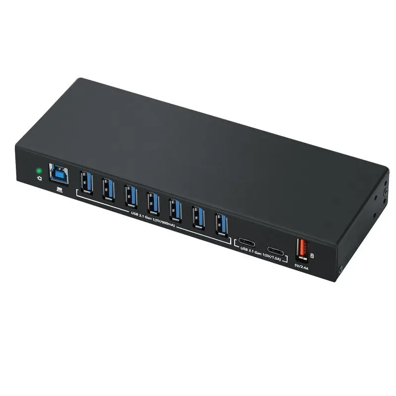 Industrial-grade hub, anti-static protection for production and processing, expanded USB-B port