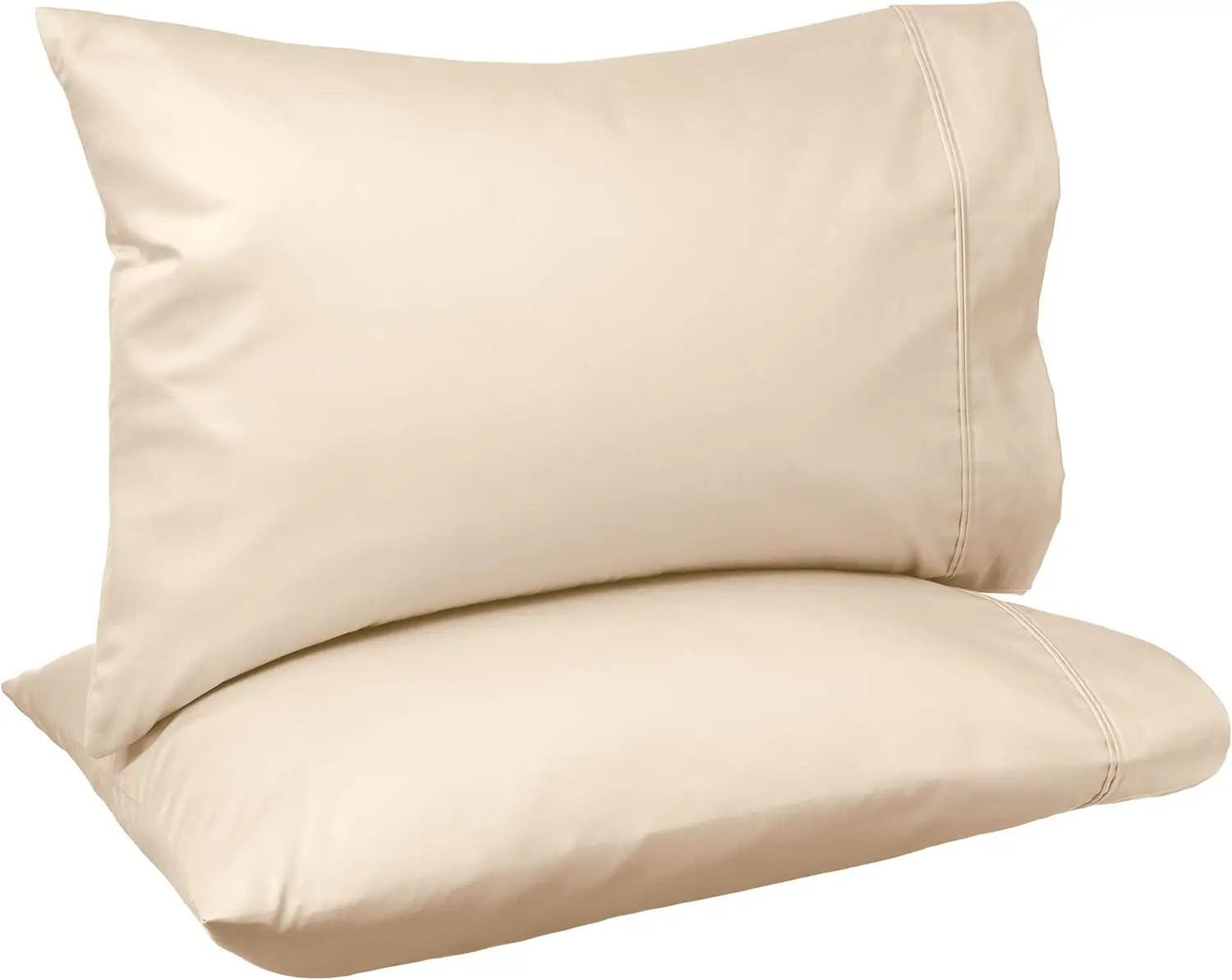 

Premium 400 Thread Count Cotton Pillowcase Set of 2, Standard Size 30x20 Inches, Beige Color