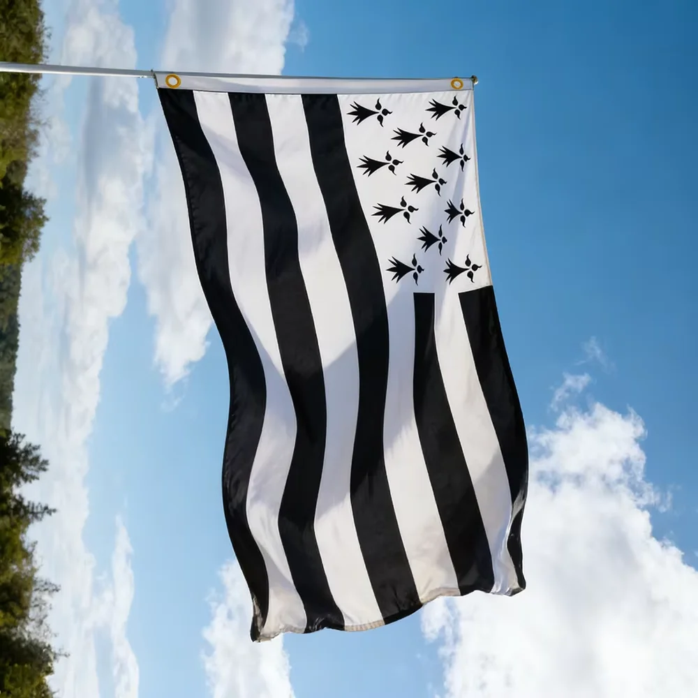 60X90CM 90X150CM Brittany Flag Decorative French Tricolor for Home Garden Flag Decor
