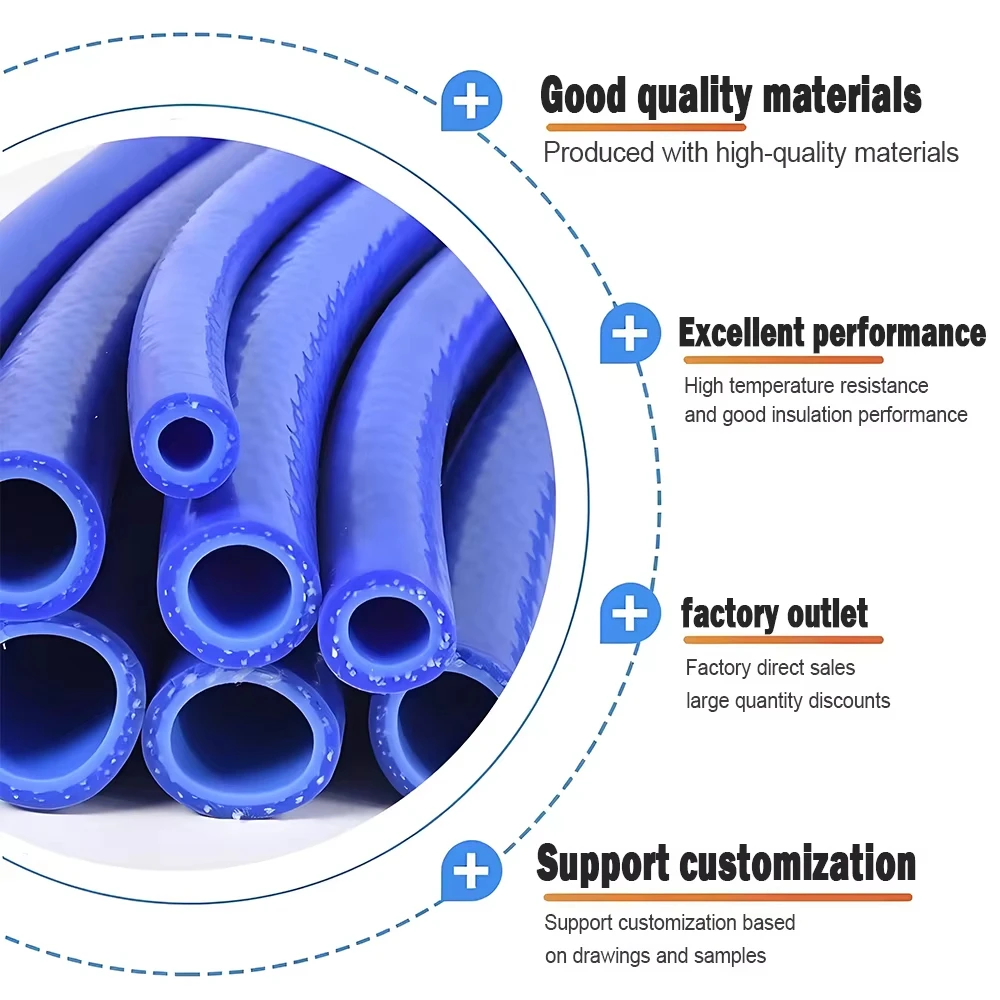 1m/Lot Silicone Hose I.D 6‑50mm High Temperature High Pressure Double Layer Rubber Hose Auto Cylinder Vacuum Pipe for Automobile