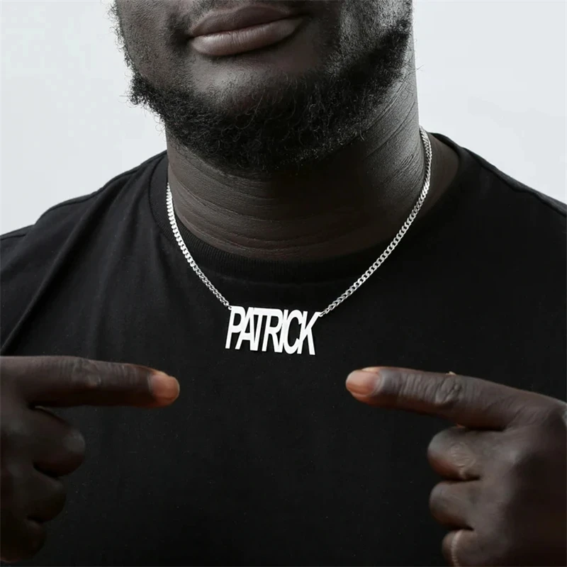 

Customized Name Letter Men Women Vintage Pendant Necklaces Stainless Steel Personalized Hip Hop Rock Punk Party Jewelry Gift