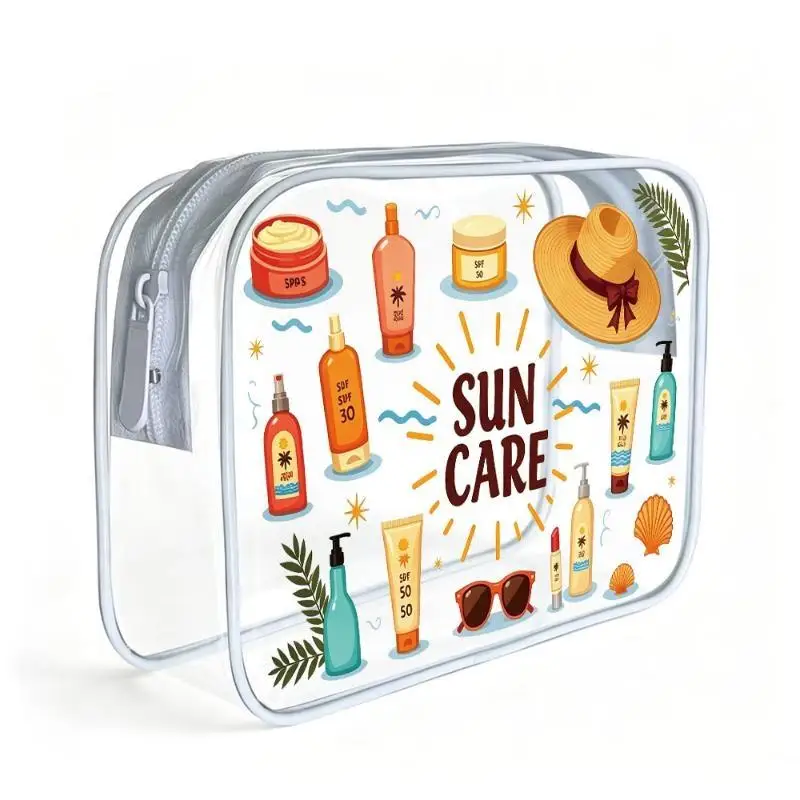 Transparente PVC-Kosmetiktasche, wasserdicht, tragbar, mit Reißverschluss, Waschtasche, Toilettenartikel-Organizer für Reisen, Geschäftsreisen und tägliche Make-up-Aufbewahrung. – Detail 5