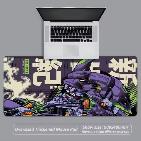 Anime N-Neon G-Genesis E-Evangelion Mousepad Large Anti-Slip Mouse Pad Stitched Edges Mat Desk Laptop Gaming​ Keyboard Pads XXL