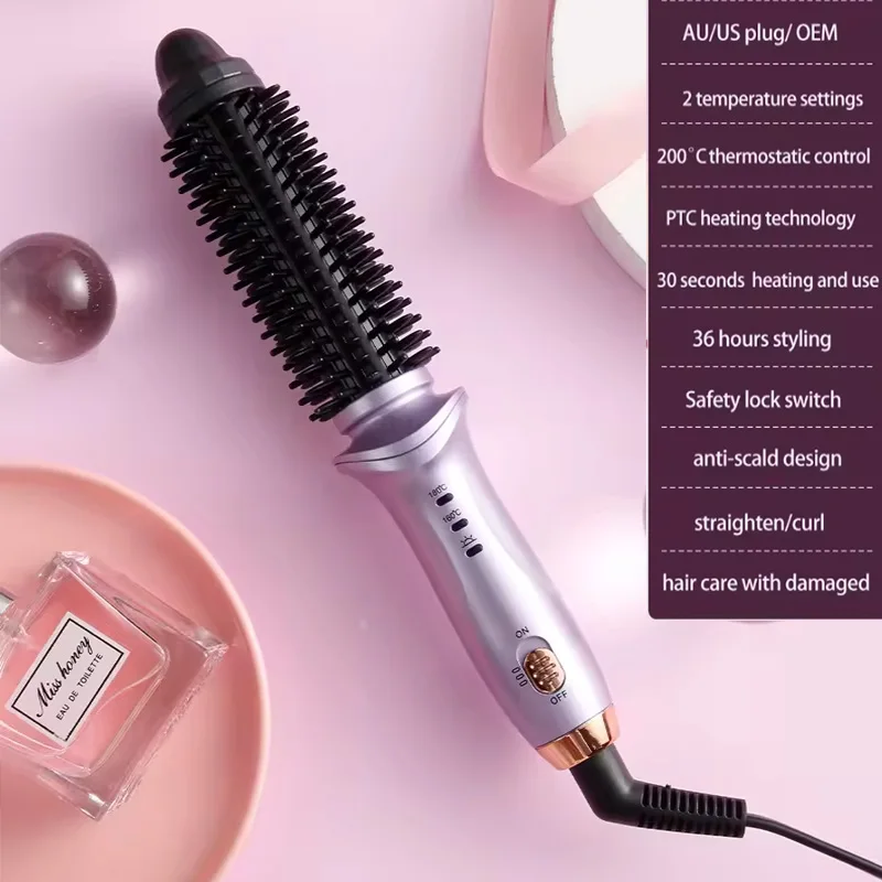 Professional portable electric hair styling tool - ionized one-step hot air hair brush for curling and straightening, rotating.