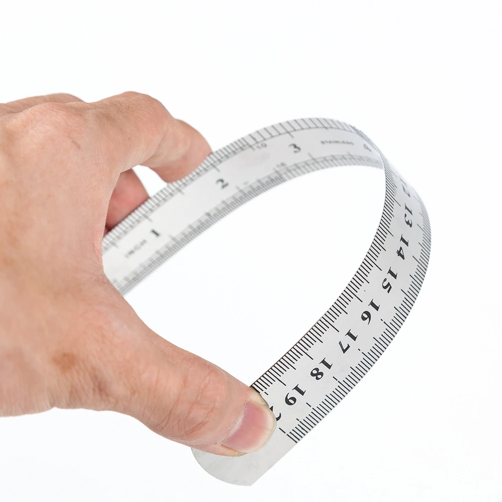 

9Pcs Stainless Steel Ruler Metal Rulers Office Student Measuring Tool Short Scale Measuring Ruler Office Supplies