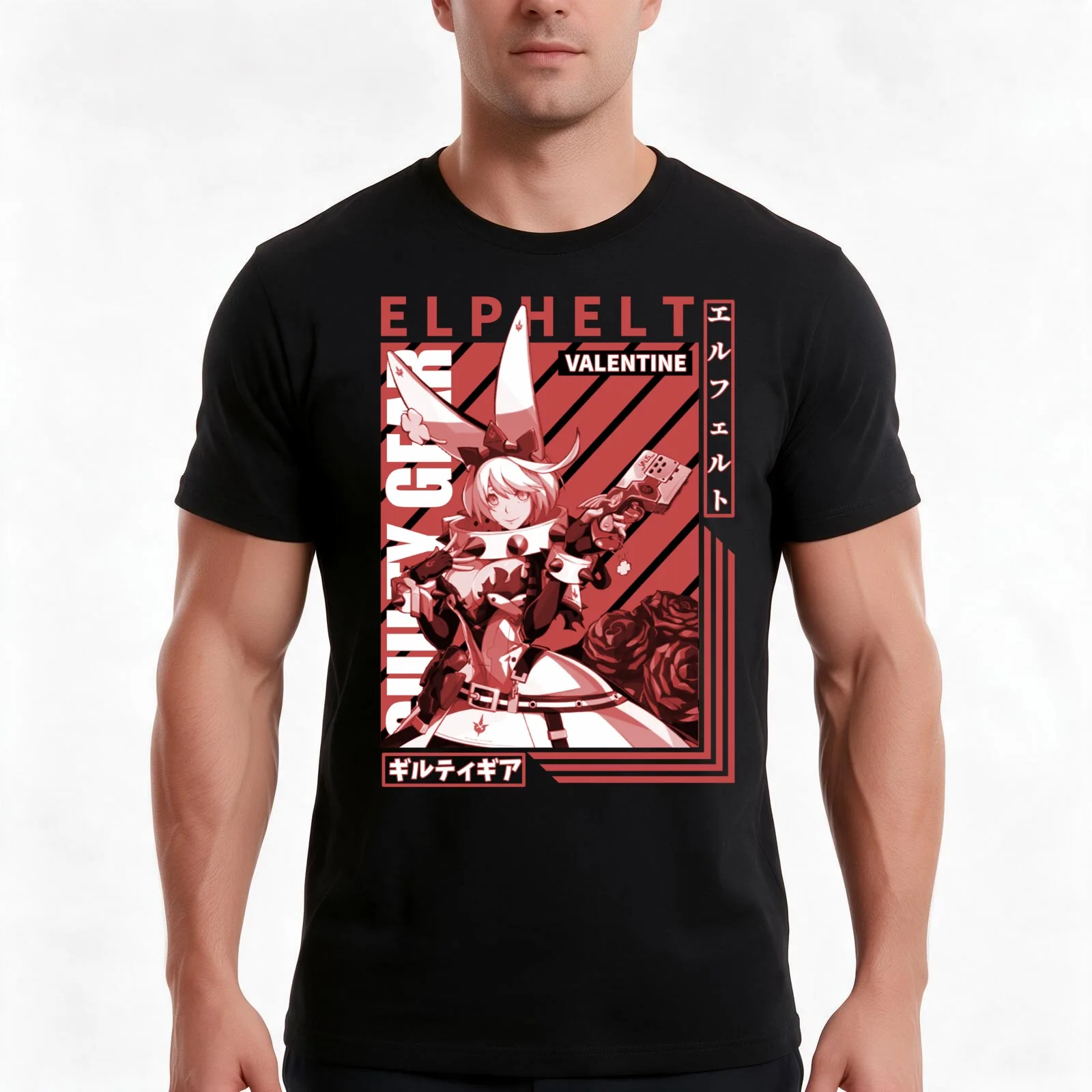 Elphelt character gear T-Shirt, Summer Casual Cotton Tee, Oversized Streetwear Tops, Vintage Graphic Print, Unisex Men Women