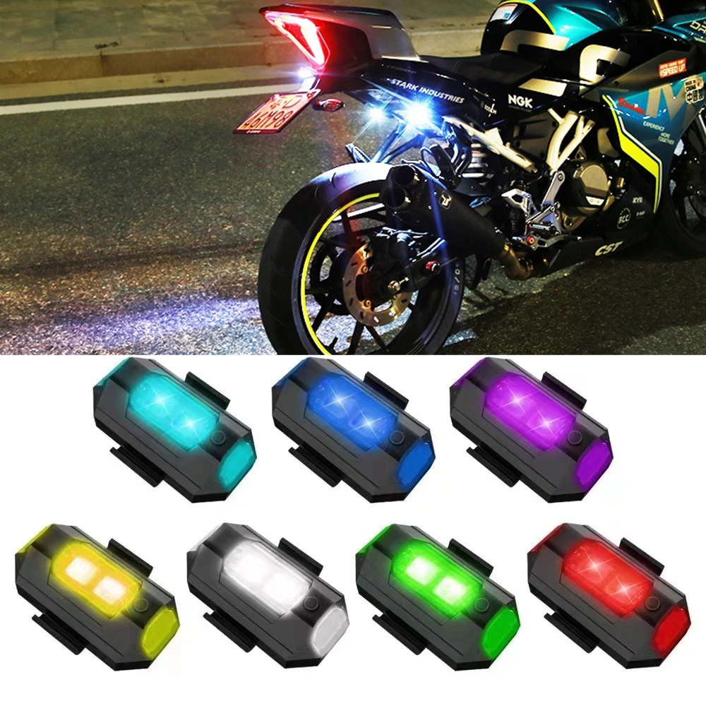 Universal Electric Vehicle Bicycle Aircraft Lights Motorcycle Strobe Free Wiring Warning Lights Drone Model Pilot Lights