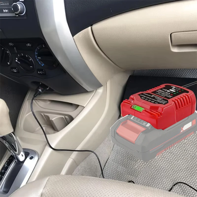 With Cigarette Lighter Plug Car Battery Charger For Einhell 18V Lithium Batteries Portable Replacement Chargers  2A DC 12V/24V