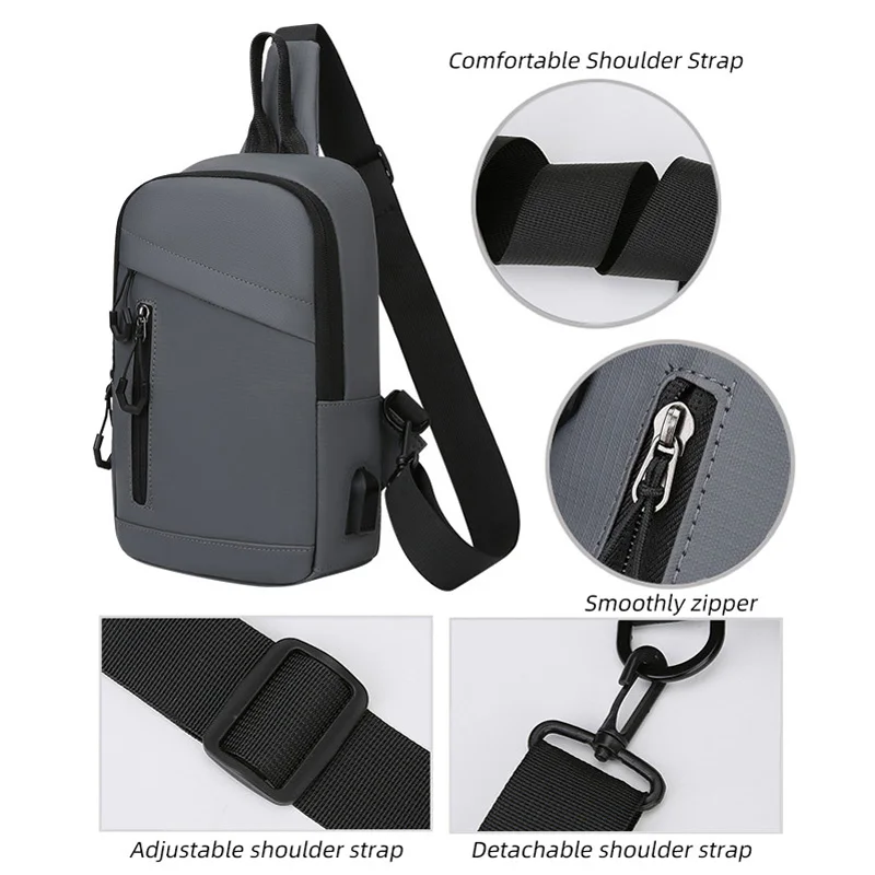 Bolso táctico de pecho USB bandolera para escalada, senderismo - imagen 4