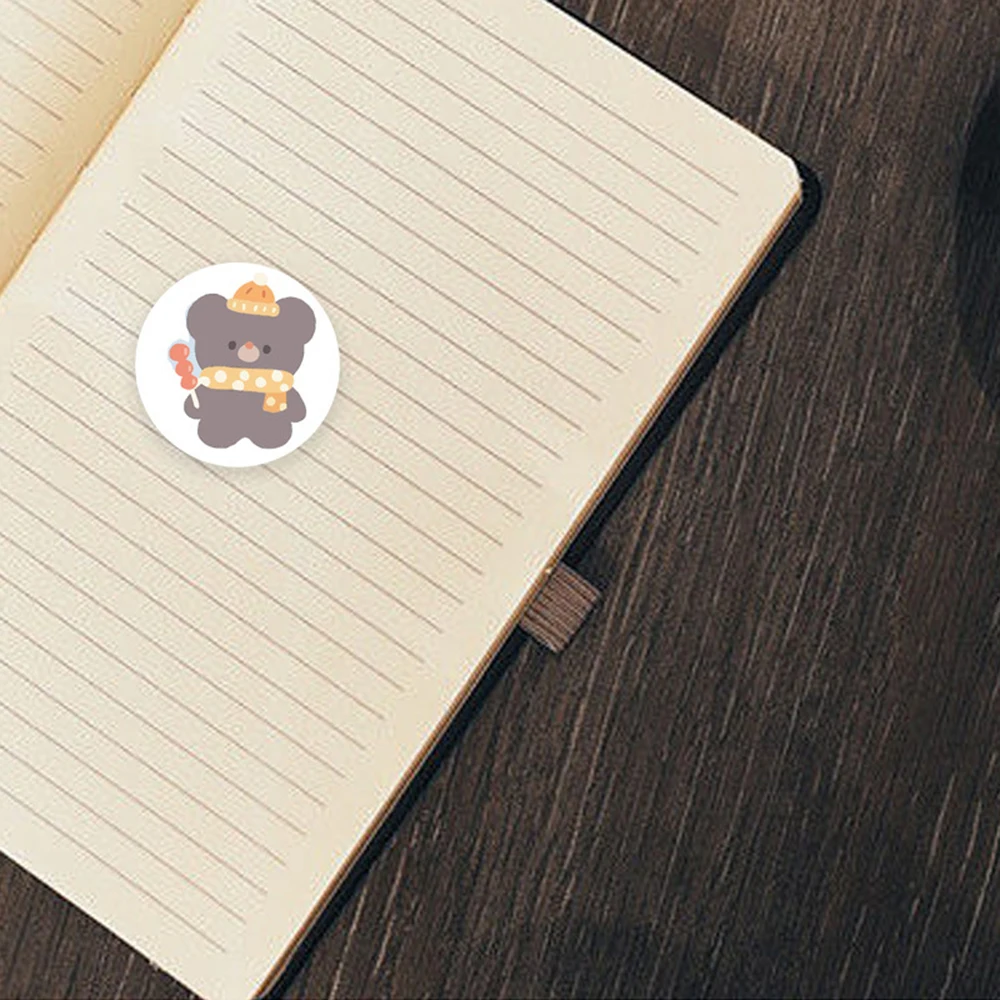 100-500pcs Cute Bear Thank You Sticker Children Sealing Labels Sticker for Gift Envelope Kid Gift Packaging Decorative Stickers