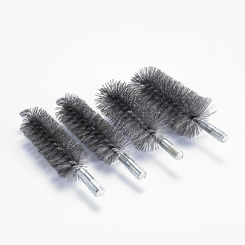 1 шт. M12 резьбовая стальная проволока, щетка для трубопровода, дымоход, промышленный котел, щетка с длинным хвостовиком для очистки, удаления ржавчины, диаметр 25 ~ 75 мм